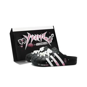 ADILETTE CLOGS Тапочки с обёрнутым носком Унисекс Чёрный Белый Розовый Adidas, Чёрный Розовый