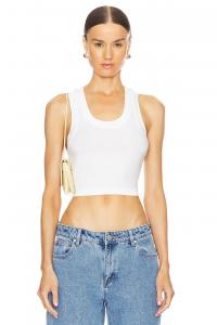 Укороченная футболка-гонщица Norma Kamali, белый