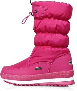 Водонепроницаемые женские ботинки, легкие, для холодной погоды, средней высоты, на застежке, западного типа, с утеплителем, зимние женские ботинки Generic, #A04-Hot Pink