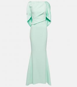 Креповое платье с накидкой SAFIYAA, зеленый