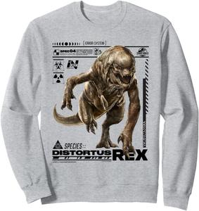 Толстовка Jurassic World Distortus Rex InGen Species File, серый