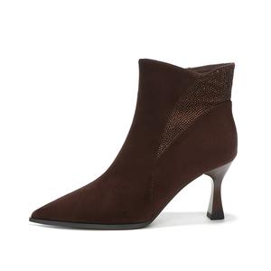 HKCP Черно-коричневые женские ботильоны Brown, цвет Brown