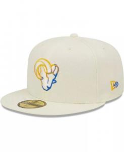 Мужская кремовая приталенная шляпа Los Angeles Rams Chrome Color Dim 59FIFTY New Era