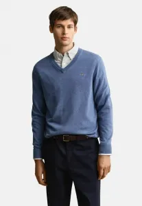 Классический джемпер с v-образным вырезом Gant, Denim Blue Melange