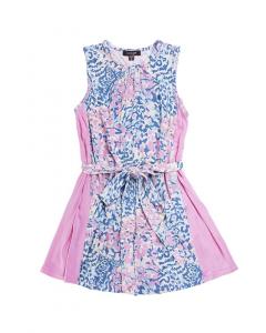 Трикотажное платье IMOGA с поясом, мультиколор