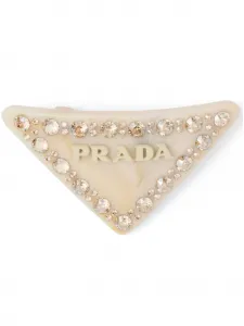 Заколка для волос с логотипом Prada, слоновая кость