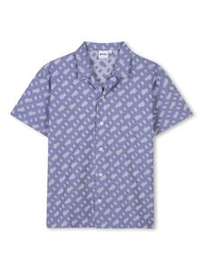 BOSS Kidswear рубашка с монограммой, синий