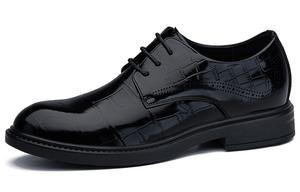 Туфли мужские черные SULEGAO, черные (увеличение роста на 6 см)