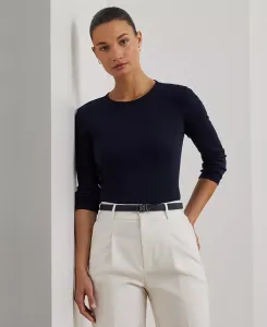 Хлопковый топ с длинными рукавами Lauren Ralph Lauren, синий