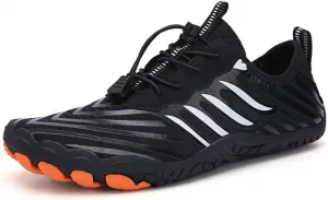 Женские водные тапочки босиком с быстрым высыханием для пляжа, акваспорта, плавания, серфинга, бассейна, дайвинга и ходьбы, с широкой передней частью, дышащие и противоскользящие, с нулевым перепадом и минималистичным дизайном Soft time TOY, черный