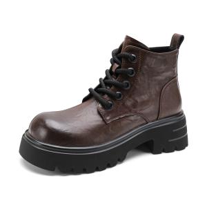 SAFIYA Короткие женские ботинки мартина коричневые, цвет Brown