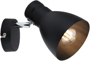 Настенный светильник Paulmann "Davy", 1 лампочка, лампа E27 | без лампочки, Е27 Высота: 14 см, черный