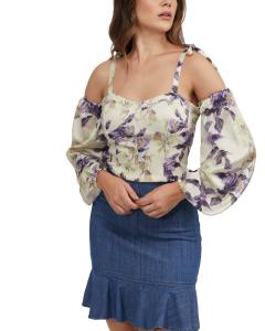 Женский топ-бюстье со съемными рукавами BEBE, цвет lilly print