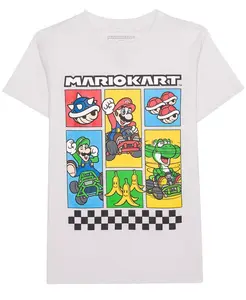 Футболка с коротким рукавом Nintendo для мальчиков Little & Big Boys Mario Bros., серебряный