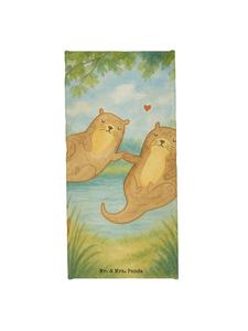Mr. & Mrs. Panda Полотенце с изображением лап выдры, держащих что-то в руках, без надписи, пастельно-серого цвета