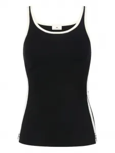 Топ с блестящей лентой и логотипом Elisabetta Franchi, черный