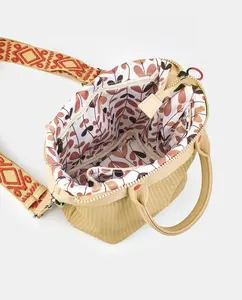 Мини-шоппер с логотипом Caminatta, бежевый