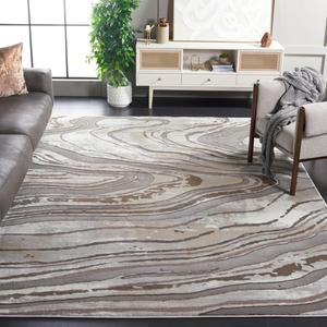 Ковер SAFAVIEH, 201 x 275 см, Craft Collection, Grey & Beige, современный абстрактный дизайн, не линяет и прост в уходе, идеален для помещений с высокой проходимостью в гостиной, спальне (CFT856F)