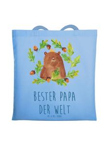 Mr. & Mrs. Panda Холщовая сумка «Король Медведь» с надписью, небесно-голубого цвета