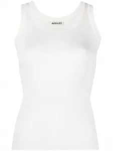 Трикотажный топ без рукавов Auralee, белый