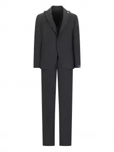 Костюм-тройка с заостренными лацканами Lardini, черный