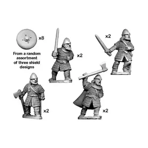 Хирдмены с мечами и топорами, Historical Miniatures - Dark Ages - Vikings (28mm) (Crusader Miniatures)