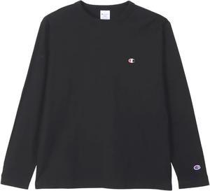 Футболка с длинным рукавом C3-Y428L-090-4L, круглый вырез, размер L, 100% хлопок, логотип One Point, вышитая футболка с длинным рукавом Champion, черный