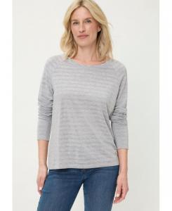 Женская футболка в блестящую полоску Olsen, Misty grey melange