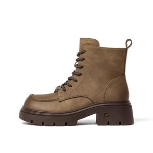 JOSINY Женские короткие ботинки Мартин 5 см желто-коричневые без подкладки, цвет Yellow Brown (Unlined)