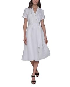 Миди-платье с запахом (имитация) KARL LAGERFELD PARIS, белый