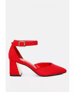 Женские босоножки Rory на блочном каблуке с металлизированной ремешкой London Rag, красный