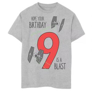 Футболка с рисунком «Девятый день рождения» для мальчиков 8–20 лет «Звездные войны» Tie Fighter Blast Star Wars