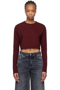 Укороченная футболка в черно-красную полоску We11done