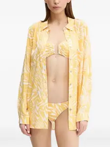 Рубашка с принтом листьев на пуговицах Melissa Odabash, желтый