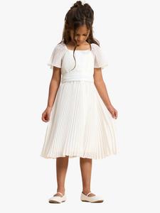 Детское платье из плиссированного жоржета Angel & Rocket, White