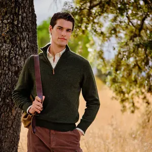 Мужской свитер с половинной молнией Verhunt, темно-зеленый