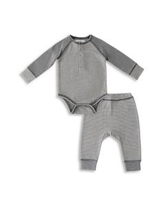 Унисекс комплект из комбинезона и брюк в морскую полоску для малышей - Baby Pehr, синий