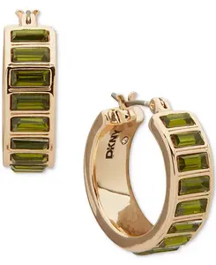 Серьги-Кольца из полированного камня Dkny, green