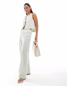 Широкие брюки-боксеры в зеленую клетку Only