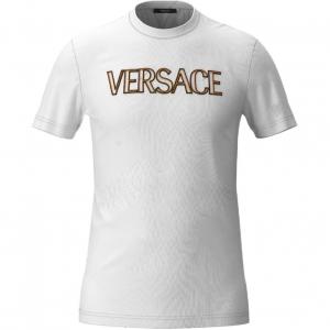 Versace Мужские белые футболки с круглым вырезом средней высоты