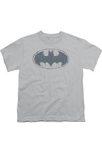 Футболка с водяным рисунком сигнала Бэтмена для детей с коротким рукавом Gildan, серебряный