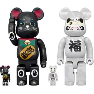 BE@RBRICK Bearbrick Bape R Maneki Neko Black Plated / Daruma White из 4