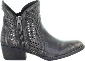 Corral Boots Женские ботинки Corral с ручной отделкой, с молнией, круглый носок, повседневные ботинки, низкий каблук 1-2", черные