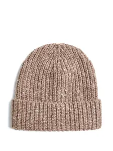 Кашемировая шапка бини в рубчик Brunello Cucinelli Kids, коричневый