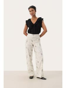 PART TWO Повседневные брюки TrisjaPW прямого кроя, черные с белой строчкой