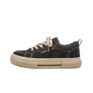 JimiXiong Женские низкие кеды из холста черные, цвет Black