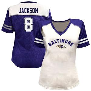 Женская футболка Baltimore Ravens с блестками и V-образным вырезом, plus size Fanatics
