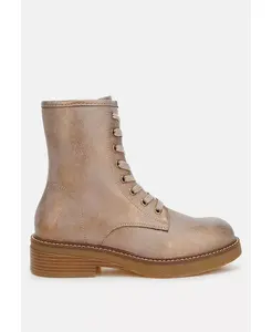 Клевер Женские Ботинки на Шнуровке из Искусственной Кожи London Rag, коричневый