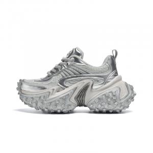 Кроссовки женские толстые низкие Cherykally, серебряный