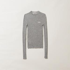 Свитер из кашемира и шелка Miu Miu, серый